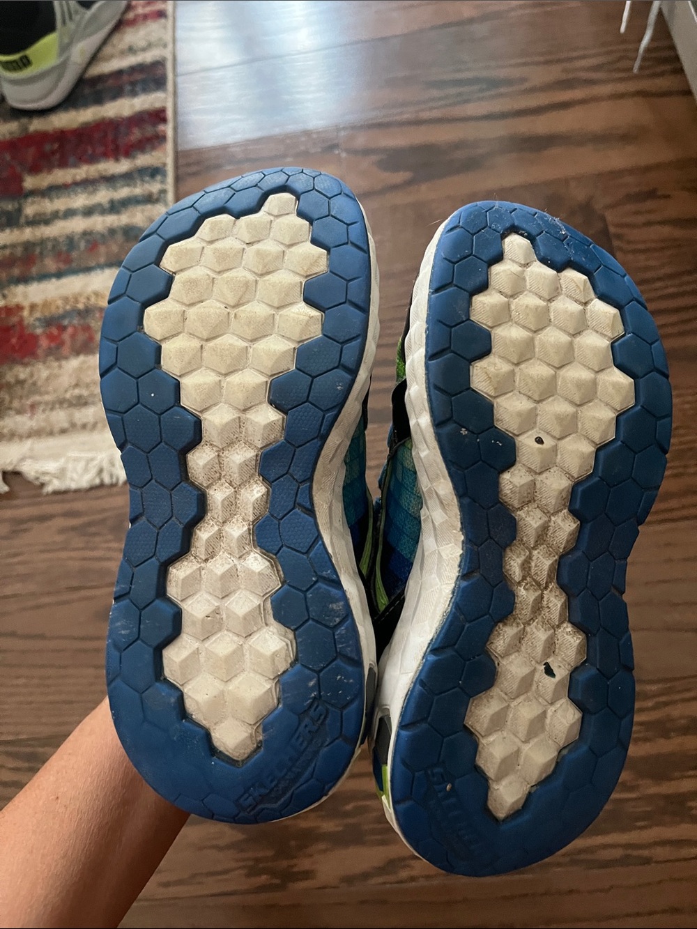 Skechers Kids Pixel-Pattern Sneakers in Green and Blue - Picture 3 of 5